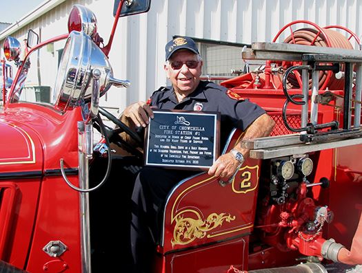 Frank Borba at the Dedication of Fire Station Number 1 in His Honor